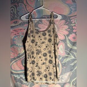 No Boundaries Beige and Black Celestial Tank Top